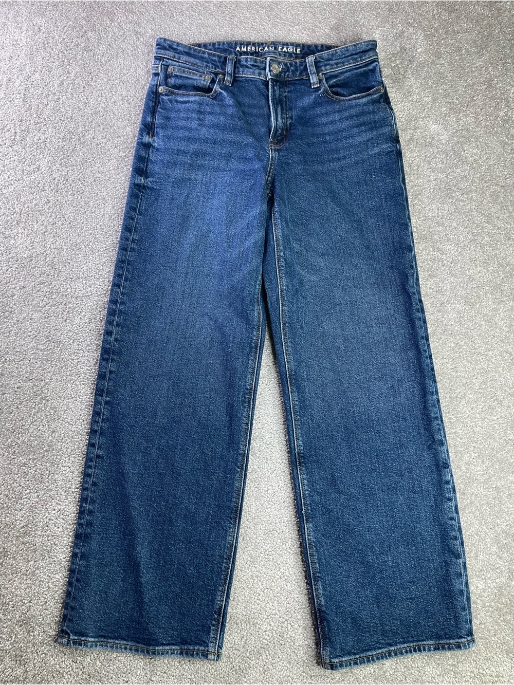 American Eagle Stovepipe Jeans Women’s 4 Blue Straight High Rise Dark Wash